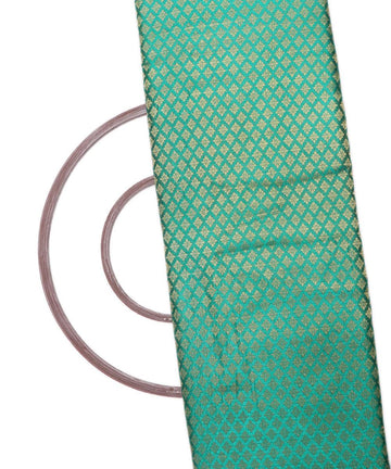 Green Colour  Floral Pattern Brocade Silk Fabric